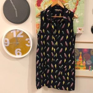 Banana Republic sleeveless parrot print dress, 14